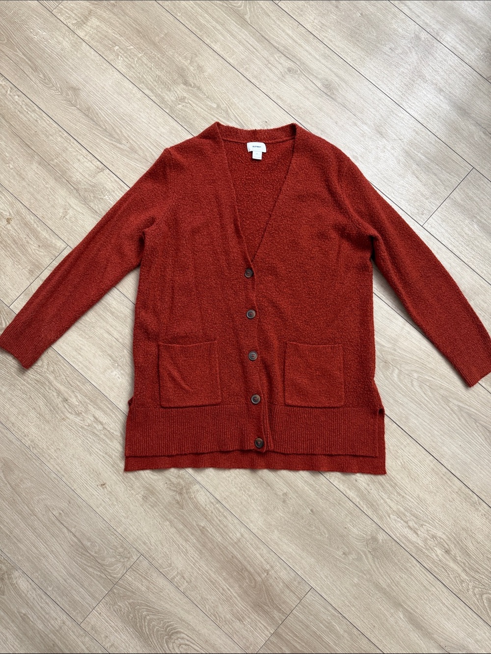 Old Navy Brick Red Button-Up Women's Cardigan